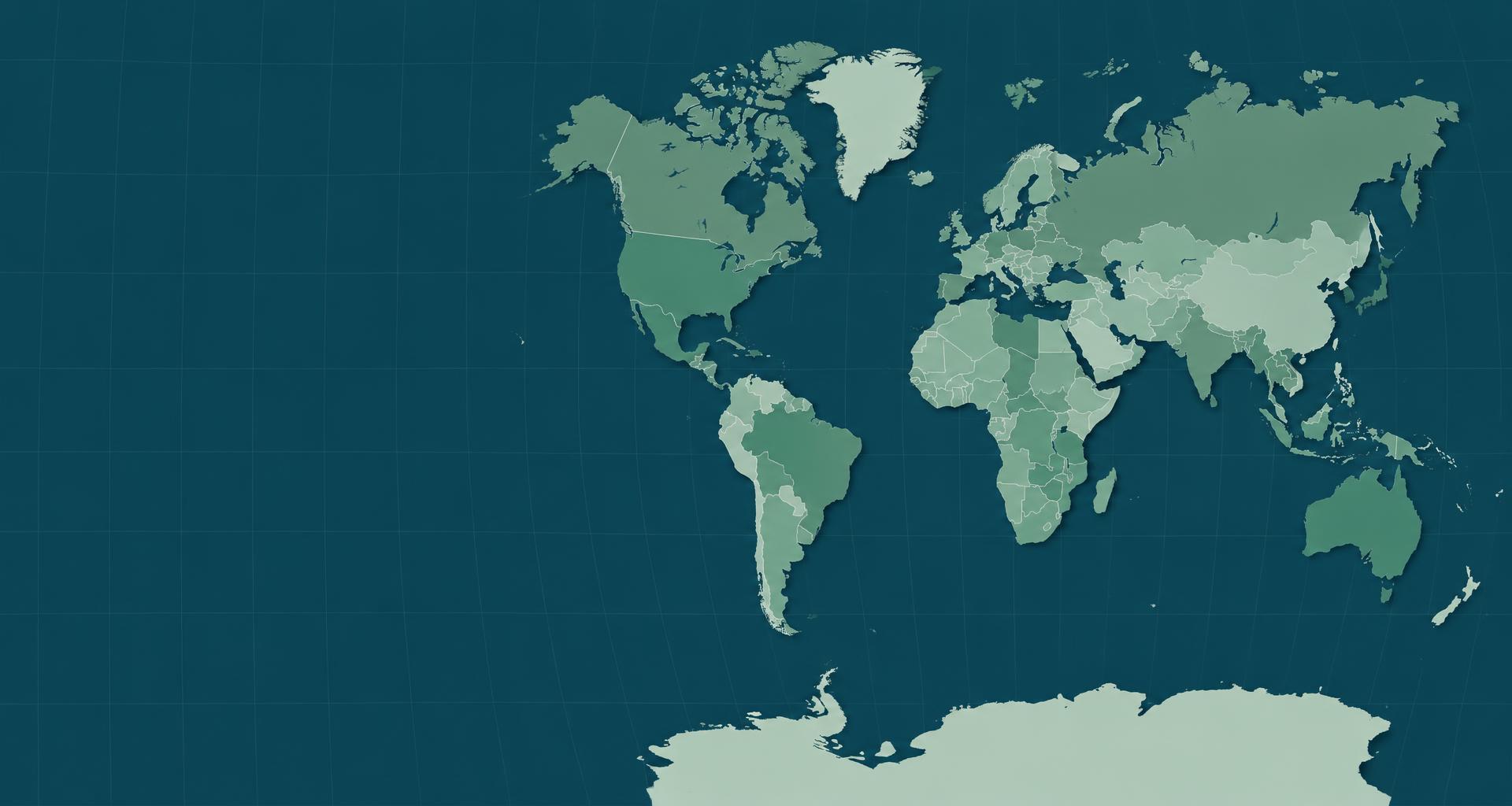 Carte du monde avec les continents et les frontières des pays